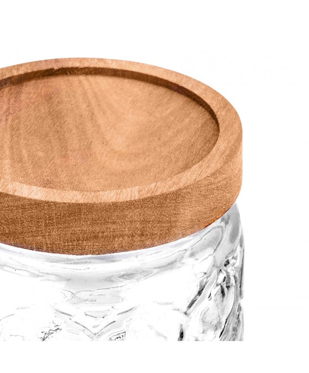 ESTIA ΔΟΧΕΙΟ ΑΠΟΘΗΚΕΥΣΗΣ ACACIA ΓΥΑΛΙΝΟ 500ml 11x10cm ΑΝΑΓΛΥΦΟ Βάζα Τροφίμων