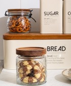 ESTIA ΔΟΧΕΙΟ ΑΠΟΘΗΚΕΥΣΗΣ ACACIA ΓΥΑΛΙΝΟ 700ml 14x10cm ΑΝΑΓΛΥΦΟ 23607 Βάζα Τροφίμων