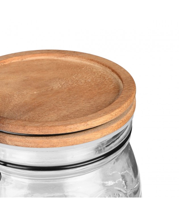 ESTIA ΔΟΧΕΙΟ ΑΠΟΘΗΚΕΥΣΗΣ ACACIA ΓΥΑΛΙΝΟ 750ml ΜΕ ΚΛΙΠ ΚΑΠΑΚΙ 01-23898 Βάζα Τροφίμων