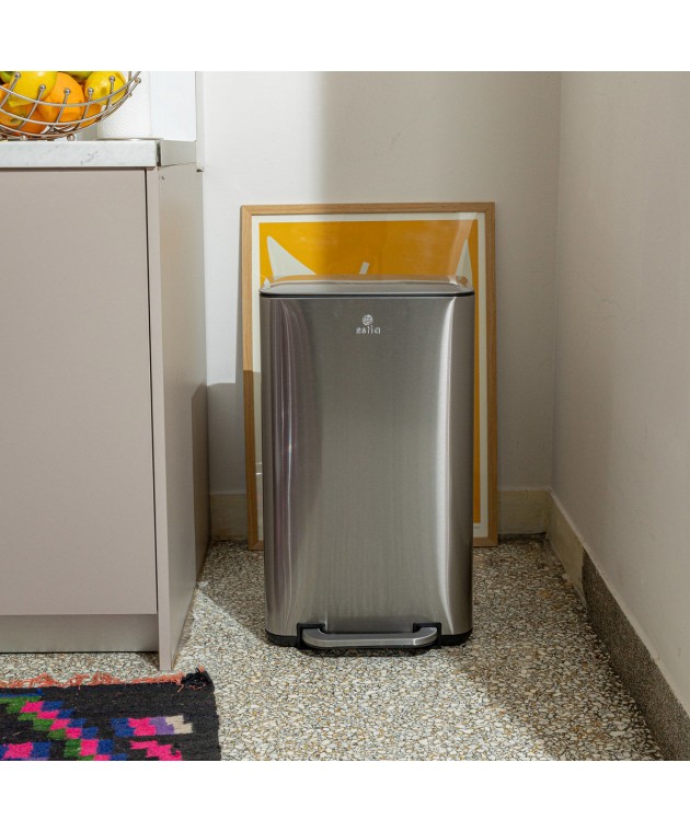 ESTIA ΚΑΔΟΣ ΑΠΟΡΡΙΜΑΤΩΝ CUBIC SOFT CLOSE 30lt ΙΝΟΞ 01-21948 Κάδοι Απορριμάτων