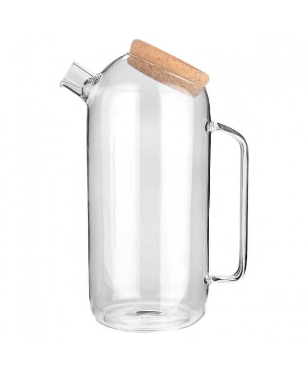 ESTIA ΚΑΝΑΤΑ ΓΥΑΛΙΝΗ 1800ml ΜΕ ΚΑΠΑΚΙ ΦΕΛΛΟΥ Κανάτες