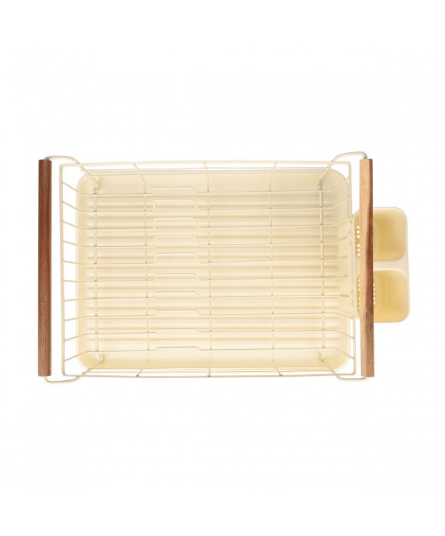 ESTIA ΠΙΑΤΟΘΗΚΗ ACACIA ΜΕΤΑΛΛΙΚΗ ΜΕ ΞΥΛΙΝΕΣ ΛΑΒΕΣ IVORY 01-24925 Πιατοθήκες