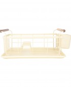 ESTIA ΠΙΑΤΟΘΗΚΗ ACACIA ΜΕΤΑΛΛΙΚΗ ΜΕ ΞΥΛΙΝΕΣ ΛΑΒΕΣ IVORY 01-24925 Πιατοθήκες