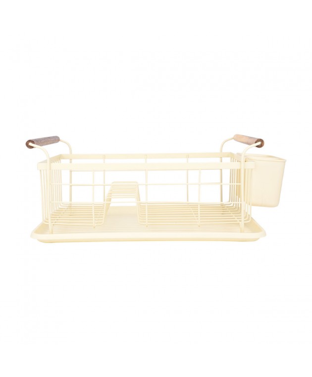 ESTIA ΠΙΑΤΟΘΗΚΗ ACACIA ΜΕΤΑΛΛΙΚΗ ΜΕ ΞΥΛΙΝΕΣ ΛΑΒΕΣ IVORY 01-24925 Πιατοθήκες