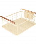 ESTIA ΠΙΑΤΟΘΗΚΗ ACACIA ΜΕΤΑΛΛΙΚΗ ΜΕ ΞΥΛΙΝΕΣ ΛΑΒΕΣ IVORY 01-24925 Πιατοθήκες