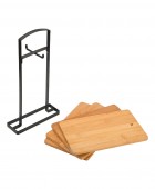 ESTIA ΣΕΤ ΕΠΙΦΑΝΕΙΕΣ ΚΟΠΗΣ BAMBOO ESSENTIALS 4 ΤΕΜ ΜΕ ΒΑΣΗ ΜΕΤΑΛΛΙΚΗ Βάσεις κοπής