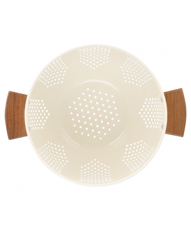 ESTIA ΣΟΥΡΩΤΗΡΙ ΖΥΜΑΡΙΚΩΝ ACACIA ΑΝΟΞΕΙΔΩΤΟ 22cm ΜΕ ΞΥΛΙΝΕΣ ΛΑΒΕΣ IVORY 01-23850 Σουρωτήρια