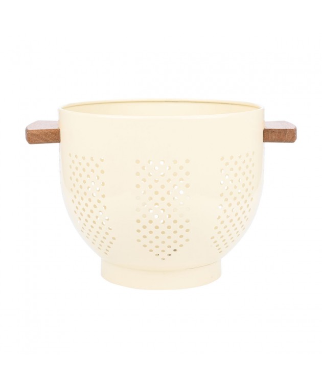 ESTIA ΣΟΥΡΩΤΗΡΙ ΖΥΜΑΡΙΚΩΝ ACACIA ΑΝΟΞΕΙΔΩΤΟ 22cm ΜΕ ΞΥΛΙΝΕΣ ΛΑΒΕΣ IVORY 01-23850 Σουρωτήρια