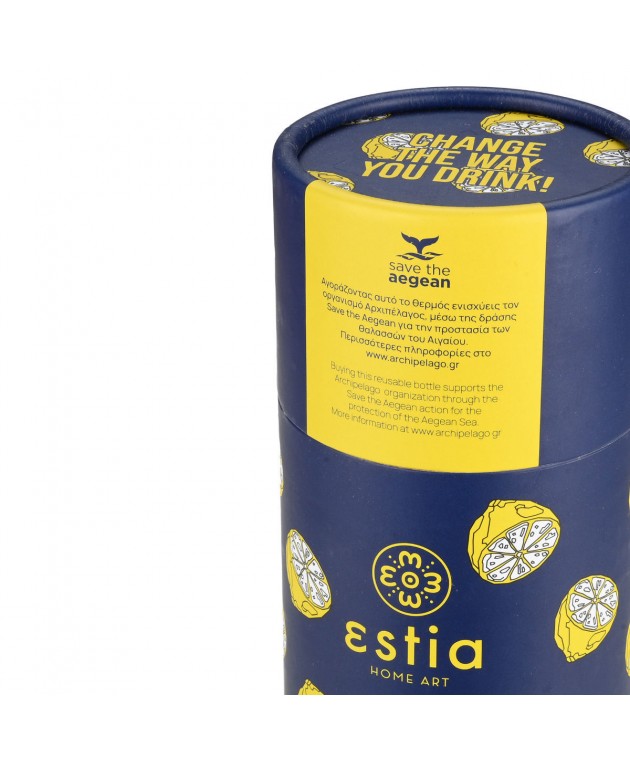 ESTIA ΘΕΡΜΟΣ TRAVEL FLASK SAVE THE AEGEAN 500ml CITRUS INFUSION ΘΕΡΜΟΣ-ΠΑΓΟΥΡΙΑ