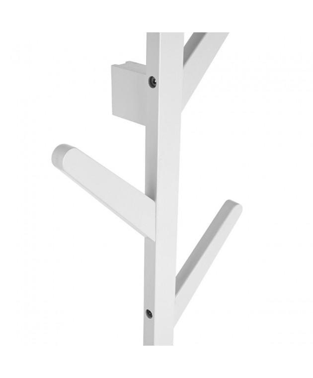 ESTIA ΚΡΕΜΑΣΤΡΑ ΤΟΙΧΟΥ BAMBOO ΚΑΘΕΤΗ 6 ΘΕΣΕΩΝ ΜΕ ΠΛΑΚΕ ΓΑΝΤΖΟΥΣ ΛΕΥΚΗ Κρεμάστρες