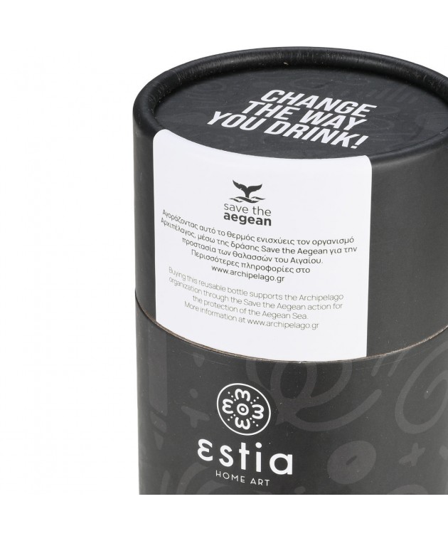 ESTIA ΘΕΡΜΟΣ TRAVEL MUG SAVE THE AEGEAN 350ml NOIR ECHO 01-25588 ΘΕΡΜΟΣ-ΠΑΓΟΥΡΙΑ