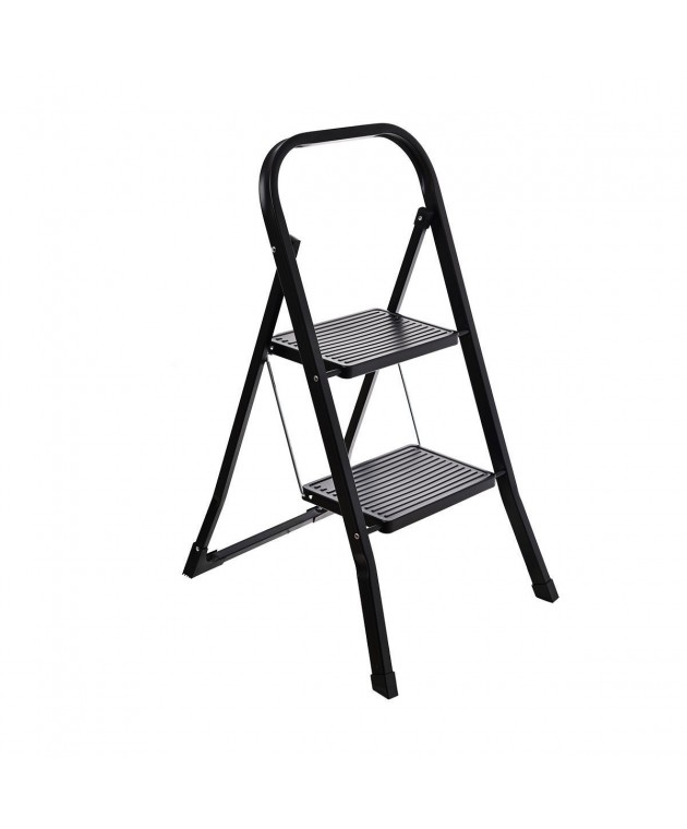 ESTIA ΣΚΑΛΟΣΚΑΜΠΟ NEO BLACK ΜΕ 2 ΣΚΑΛΙΑ 46x55x81cm 04-14704 Σκάλες/Σκαμπό