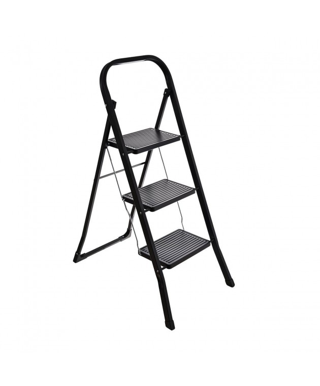 ESTIA ΣΚΑΛΟΣΚΑΜΠΟ NEO BLACK ΜΕ 3 ΣΚΑΛΙΑ 46x71x105cm Σκάλες/Σκαμπό