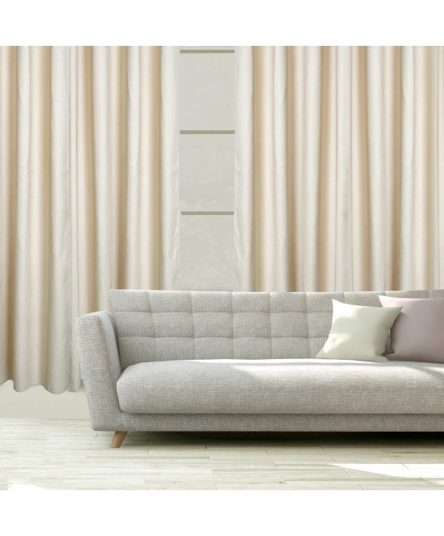 DAS HOME ΚΟΥΡΤΙΝΑ ΜΕ ΚΡΙΚΟΥΣ 140Χ270 2257 ΜΠΕΖ Κουρτίνες Σαλονιού