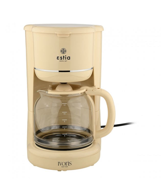 ESTIA ΚΑΦΕΤΙΕΡΑ ΦΙΛΤΡΟΥ IVORIS ΠΛΑΣΤΙΚΗ 900w ΜΕ ΓΥΑΛΙΝΗ ΚΑΝΑΤΑ 1.5lt Ηλεκτρικές Μικροσυσκευές