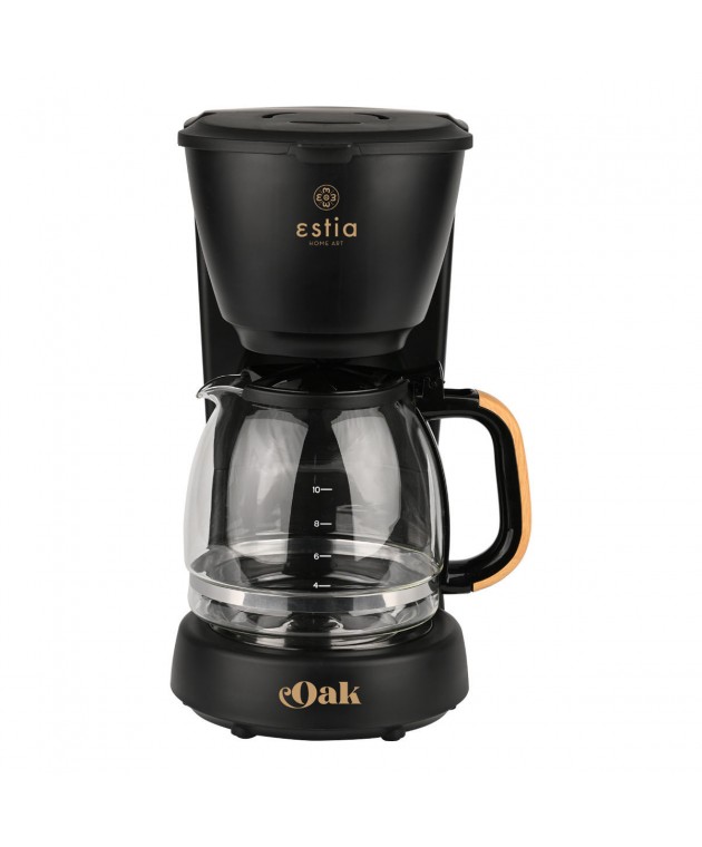ESTIA ΚΑΦΕΤΙΕΡΑ ΦΙΛΤΡΟΥ OAK ΠΛΑΣΤΙΚΗ 1000w ΜΕ ΓΥΑΛΙΝΗ ΚΑΝΑΤΑ 1.25lt ΜΑΥΡΗ 06-24673 ΗΛΕΚΤΡΙΚΕΣ ΜΙΚΡΟΣΥΣΚΕΥΕΣ