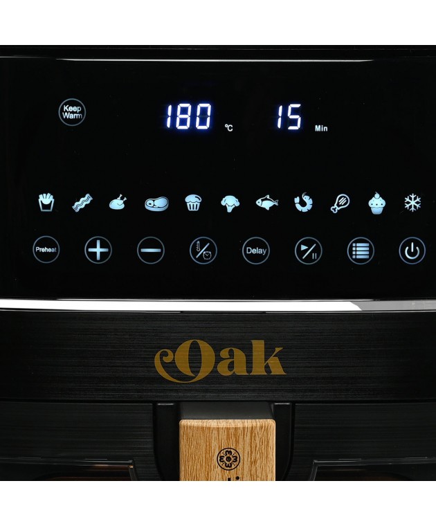 ESTIA ΦΡΙΤΕΖΑ ΑΕΡΟΣ OAK 1500w 7.2lt ME ΨΗΦΙΑΚΗ ΟΘΟΝΗ & 11 ΠΡΟΓΡΑΜΜΑΤΑ ΜΑΓΕΙΡΕΜΑΤΟΣ 06-18931 ΝΕΕΣ ΑΦΙΞΕΙΣ