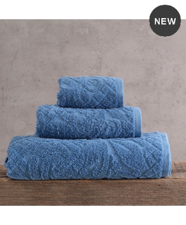 Σετ πετσέτες μπάνιου 3 τεμ. (σε κουτί) IMANI ΜΠΛΕ, RYTHMOS HOME Σετ πετσέτες Mπάνιου