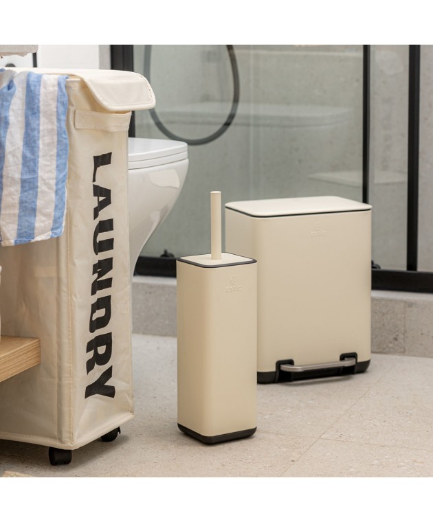 ESTIA ΧΑΡΤΟΔΟΧΕΙΟ ΜΠΑΝΙΟΥ CUBIC SOFT CLOSE 6lt IVORY Καλάθια Απορριμμάτων
