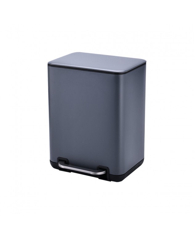 ESTIA ΧΑΡΤΟΔΟΧΕΙΟ ΜΠΑΝΙΟΥ CUBIC SOFT CLOSE 6lt ΓΚΡΙ Καλάθια Απορριμμάτων