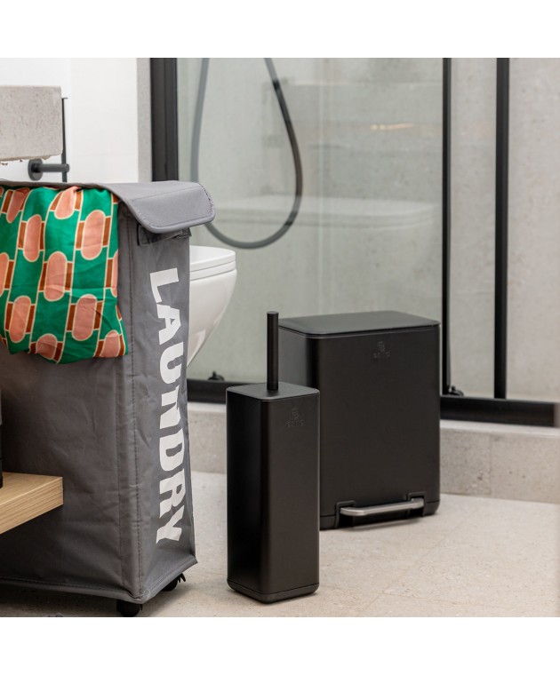 ESTIA ΧΑΡΤΟΔΟΧΕΙΟ ΜΠΑΝΙΟΥ CUBIC SOFT CLOSE 6lt ΜΑΥΡΟ Καλάθια Απορριμμάτων