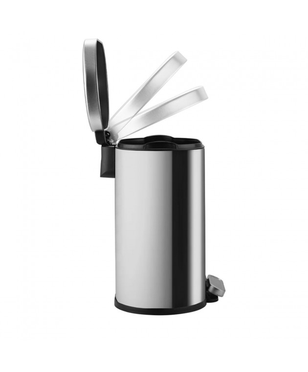 ESTIA ΧΑΡΤΟΔΟΧΕΙΟ ΜΠΑΝΙΟΥ OVOID SOFT CLOSE 6lt ΙΝΟΞ Καλάθια Απορριμμάτων