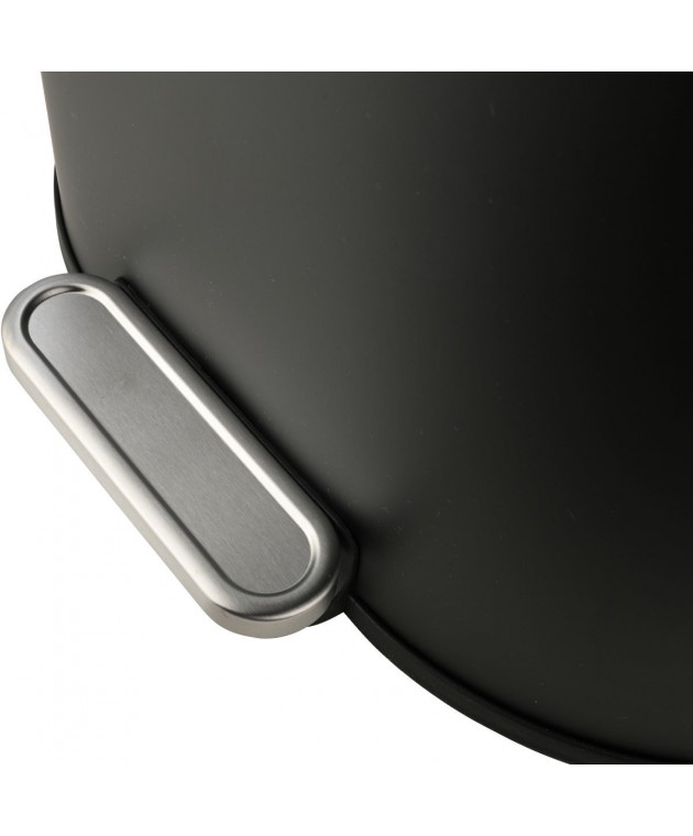 ESTIA ΧΑΡΤΟΔΟΧΕΙΟ ΜΠΑΝΙΟΥ OVOID SOFT CLOSE 6lt ΜΑΥΡΟ Καλάθια Απορριμμάτων