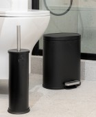 ESTIA ΧΑΡΤΟΔΟΧΕΙΟ ΜΠΑΝΙΟΥ OVOID SOFT CLOSE 6lt ΜΑΥΡΟ Καλάθια Απορριμμάτων