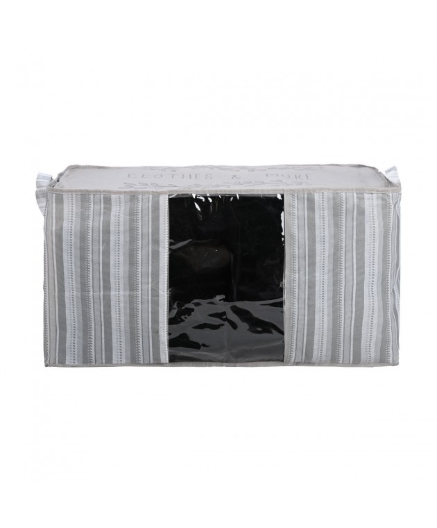ESTIA ΘΗΚΗ ΑΠΟΘΗΚΕΥΣΗΣ NON WOVEN ΥΦΑΣΜΑΤΙΝΗ 50x40x30cm ΜΕ ΠΑΡΑΘΥΡΟ IVORY Θήκες Αποθήκευσης