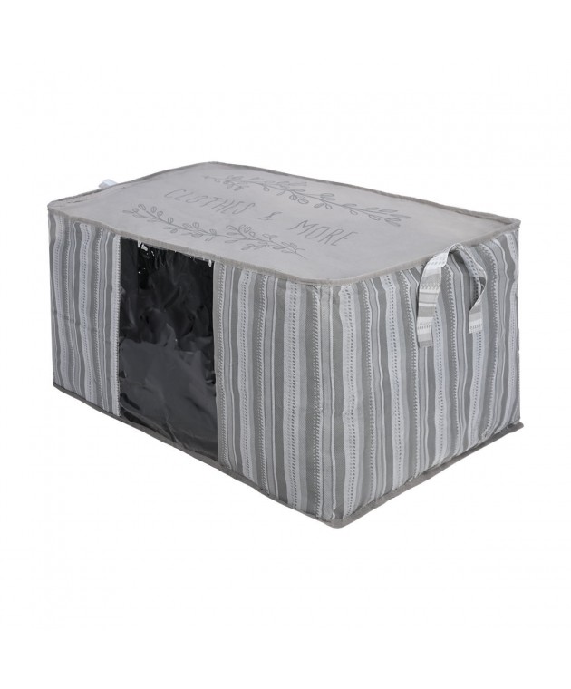 ESTIA ΘΗΚΗ ΑΠΟΘΗΚΕΥΣΗΣ NON WOVEN ΥΦΑΣΜΑΤΙΝΗ 50x40x30cm ΜΕ ΠΑΡΑΘΥΡΟ IVORY Θήκες Αποθήκευσης