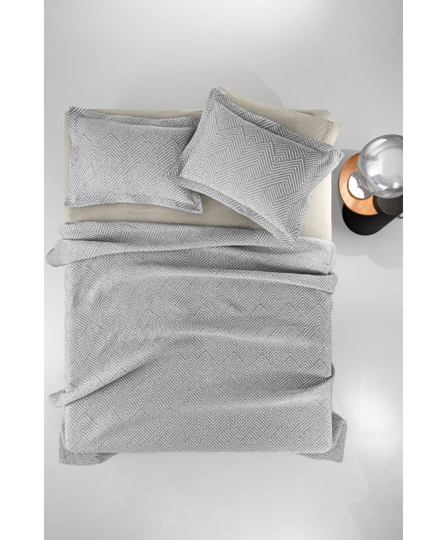 Κουβέρτα Tetris Anthracite 245x260 Κουβέρτες Βαμβακερές Υπέρδιπλες