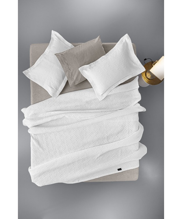 Κουβέρτα Pattern White 245x260 Κουβερλί Υπέρδιπλα