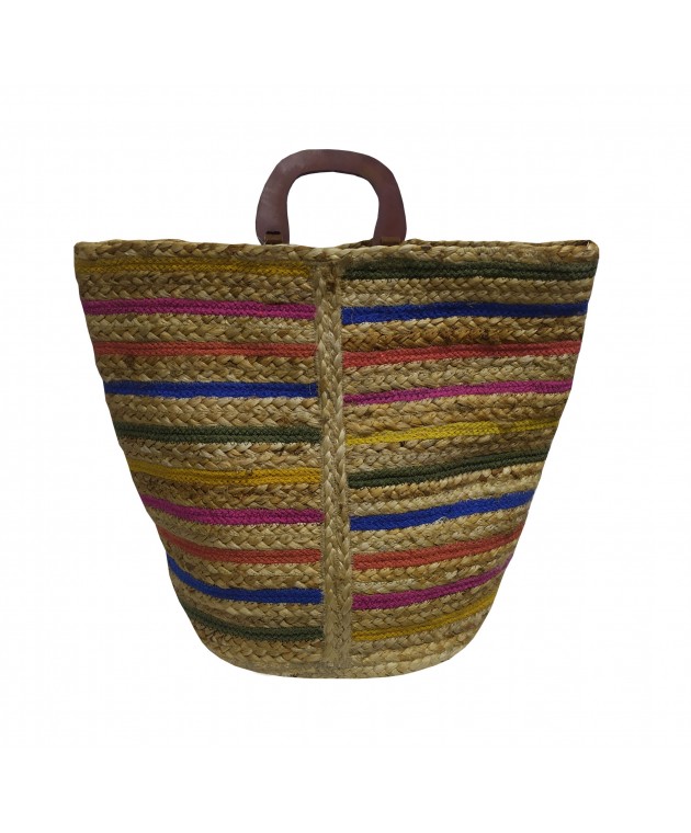 Τσάντα Θαλάσσης ΚΟΜΒΟΣ 100% Γιούτα Multicolor 40x50 - Design 7 Τσάντες Θαλάσσης