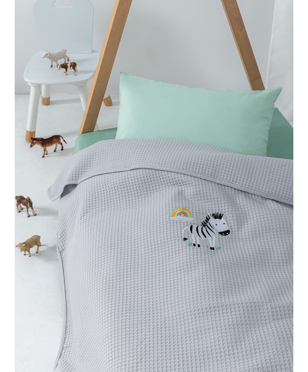 Κουβέρτα Πικέ Αγκαλιάς Baby Blankets 80x110 CANDY/2 GREY Πικέ Κουβέρτες
