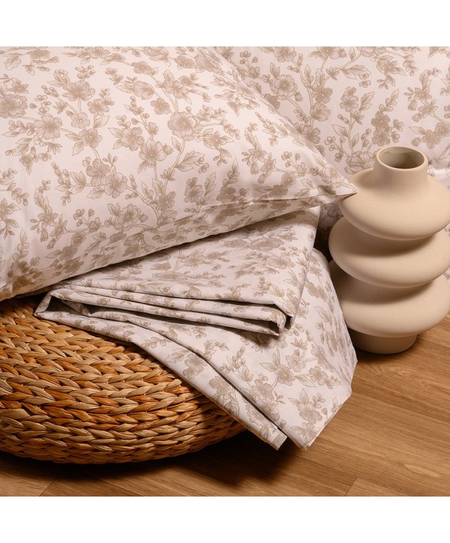 ΣΕΤ ΚΑΤΩΣΕΝΤΟΝΟ AMY BEIGE (2 ΤΕΜ.) ΜΟΝΟ (Λ) ΚΑΙ ΜΑΞΙΛΑΡΟΘΗΚΗ ULTRA LINE MINI 100X200+32 Μονά