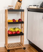 ESTIA ΤΡΟΛΛΕΙ ΚΟΥΖΙΝΑΣ BAMBOO ESSENTIALS 4 ΕΠΙΠΕΔΩΝ 40x30x88cm ΜΑΥΡΟ Τρόλλεϋ