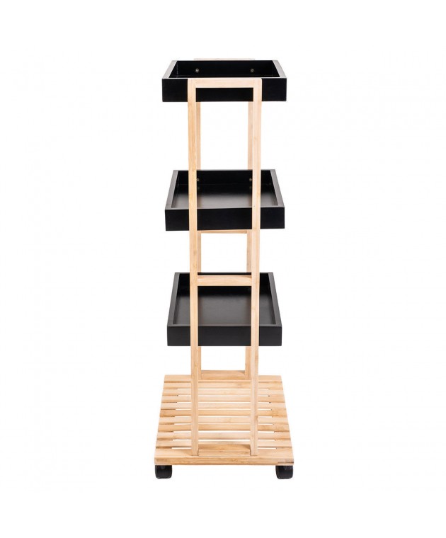 ESTIA ΤΡΟΛΛΕΙ ΚΟΥΖΙΝΑΣ BAMBOO ESSENTIALS 4 ΕΠΙΠΕΔΩΝ 40x30x88cm ΜΑΥΡΟ Τρόλλεϋ