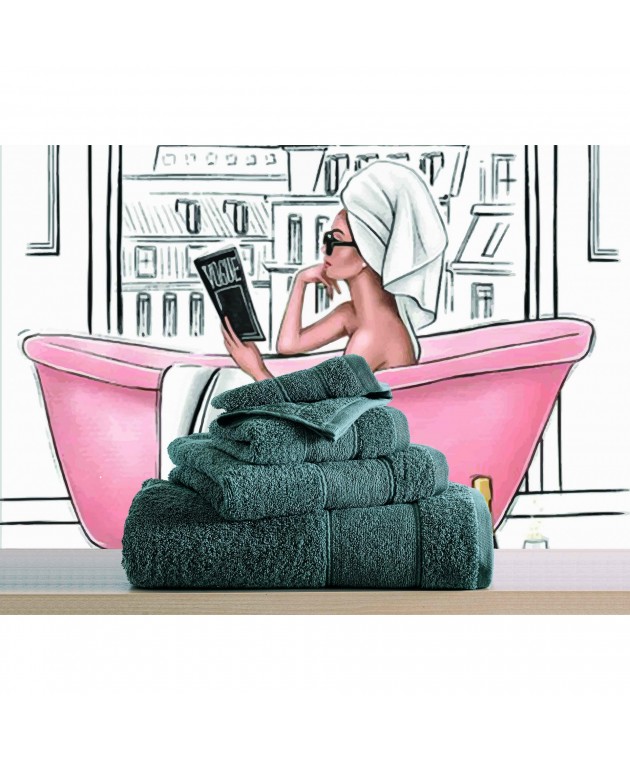 ΣΕΤ ΠΕΤΣΕΤΕΣ LILLE No7  D.GREY    4 TEM (80X150,50X90,30X50,30X30) CHA 100% Cotton 500gsm Σετ πετσέτες Mπάνιου