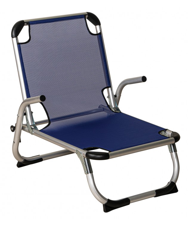Μπλε Πτυσσόμενη Καρέκλα Με Ψηλή Πλάτη Και Αλουμίνιο Σκελετό 64Χ54Χ71 Καρέκλες Θαλάσσης