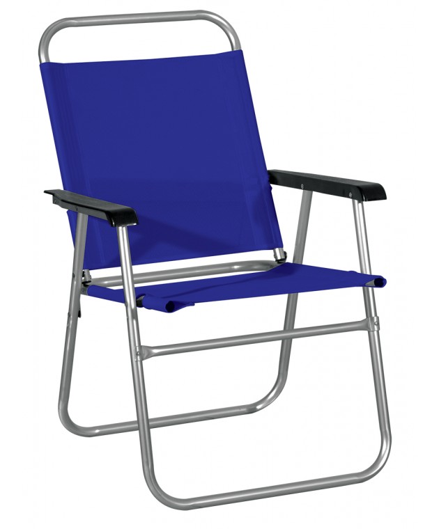 Μπλε Πτυσσόμενη Πολυθρόνα Με Αλουμίνιο Σκελετό 52Χ60Χ88 Καρέκλες Θαλάσσης