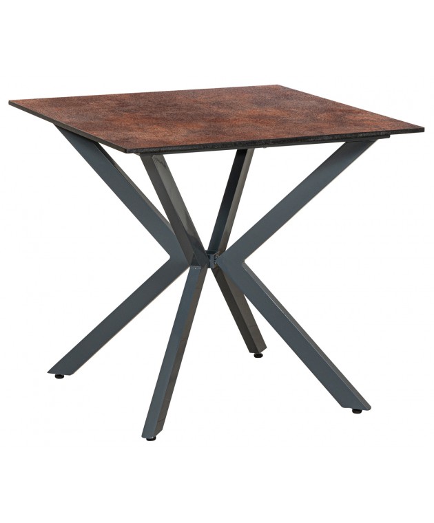 Τετράγωνο Τραπέζι Αλουμινίου Με Επιφάνεια Compact Hpl Γκρι 70 x 70 x 75(h)cm Αλουμινίου