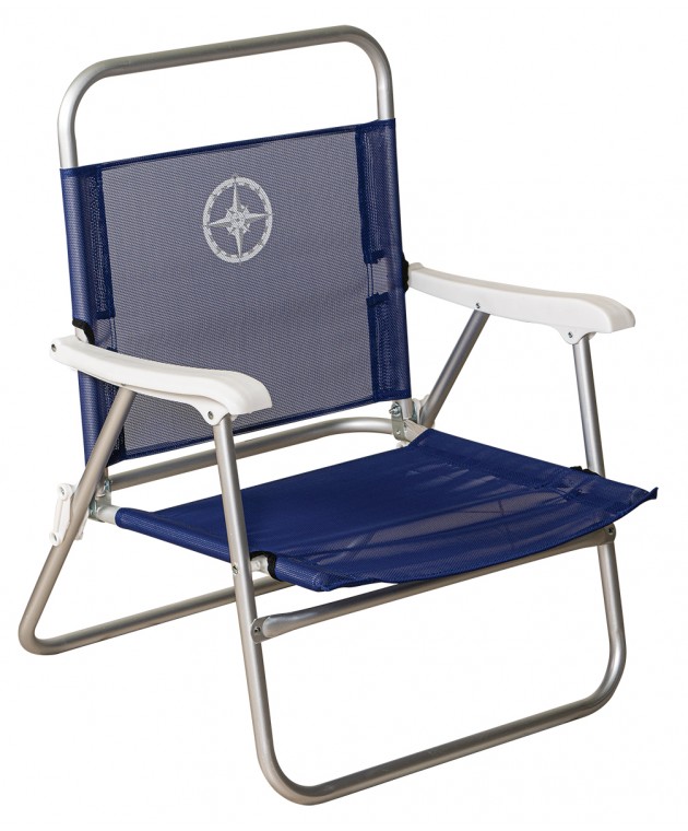 Μπλε Πτυσσόμενη Πολυθρόνα Με Αλουμίνιο Σκελετό Και Διάτρητο Ύφασμα 1 x 1 , 44 x 52 x 79(h)cm Καρέκλες Θαλάσσης