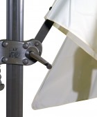 Γωνιακή Τετράγωνη Ομπρέλα 300 x 300  ,Περιστρεφόμενη 360 , Με Αλουμίνιο Κορμό Και Πετάλι Ασφαλείας Μεγάλο Αεραγωγό Μπεζ Πανί Και Μπεζ Σκελετό Ομπρέλες