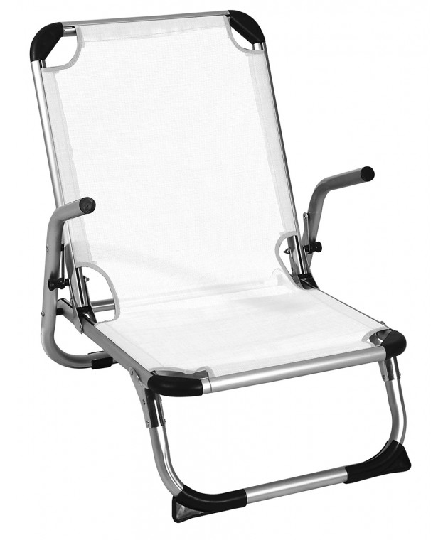 Λευκή Πτυσσόμενη Καρέκλα Με Αλουμίνιο Σκελετό 54Χ64Χ71 Καρέκλες Θαλάσσης