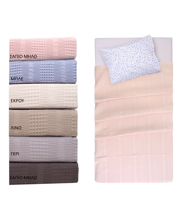 Κουβέρτα Πικέ Κούνιας 120x160 Αλέξα Μπλε Κούνιας