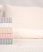 Ζεύγος Μαξιλαροθήκες 50x70 Polycotton Σατέν ριγέ 850 Μέντα Μαξιλαροθήκες Εμπριμέ