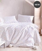 Σετ σεντόνια Υ/Δ με λάστιχο (160x205+25) TINY HEART WHITE, RYTHMOS HOME Σεντόνια Υπέρδιπλα
