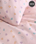 Σετ παπλωματοθήκη Υ/Δ (225Χ250) TINY HEART SALMON, RYTHMOS HOME Παπλωματοθήκες Υπέρδιπλες