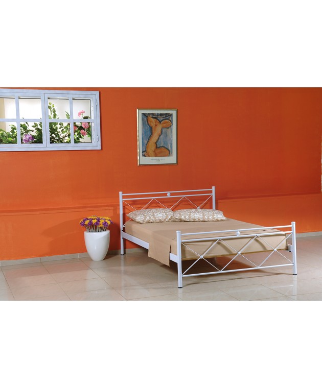 King Size Μεταλλικό Κρεβάτι Χιαστί 168 x 208cm Κρεβάτια