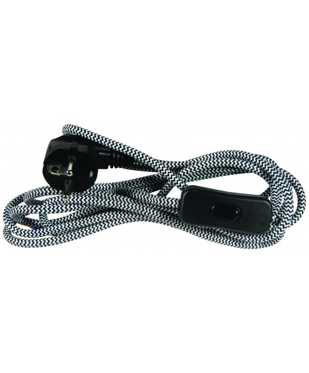 SPC 134 BK/WH ΚΑΛΩΔΙΟ ΜΕ ΔΙΑΚΟΠΤΗ ΠΟΡΤΑΤΙΦ (ΦΙΣ-ΠΟΥΑΡ) ΥΦΑΣΜΑΤΙΝΟ